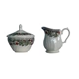 Churchill China Seasons Greetings Multi Colors - Creamer and Covered Sugar by Churchill China