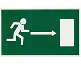 Produkt-Bild: Hinweisschild gr&uuml;n *Fluchtweg / Notausgang rechts* / Format: 250 x 150 mm