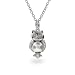 Eve's Addiction Freshwater Pearl and Sterling Silver Owl Pendant