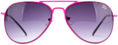 Aviator Style Spring Temple Metal Frame Sunglasses in Hot Pink