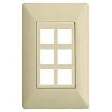 On-Q/Legrand 6 Port AnyPort Designer Wall Plate, Ivory