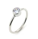 5mm Swarovski Lavender Cz Bezel Set Stackable Band Ring