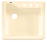 American Standard 7172.803.021 Silhouette 25-Inch Americast Single Bowl Three-Hole Kitchen Sink, Bone