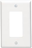 Leviton 80601-W 1-Gang Decora/GFCI Device Decora Wallplate, Midway Size, Thermoset, Device Mount, White