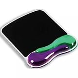Kensington Duo Gel Wave Mouse Mat Pad with Wrist Rest Green and Purple Ref 62400