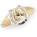 Beautifully Crafted Diamond-cut Sterling-silver Yellow-gold Black Hills Gold Women's Horseshoe Ring