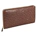 Ostrich Wallets - Blue Kena Kai Women's Italian Leather Ostrich Embossed Zippered Wallet - Blue