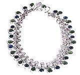 Anklets Silver Gemstone Indian Style 80.50 gms. 10 " (ganklt003)