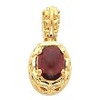14K Yellow Gold Cabochon Mozambique Garnet Pendant
