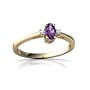 14K Yellow Gold Oval Genuine Amethyst Ring Size 6