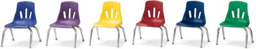 Jonti-Craft 8148JC1112 Berries Plastic Chair with Chrome-Plated Legs - 18 Inch Height - Navy