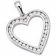 14Kt White Gold Stuffed Heart Diamond Pendant
