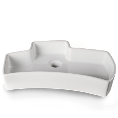 Ticor Jigsaw Vessel Porcelain Single Bowl Bathroom Sink