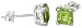August Birthstone Natural Peridot 3/4 carat (5 mm) Size Princess (square) Cut Stud Earrings in Sterling Silver Basket Settings