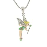 iClovers Enamel Collections Angel Fairy Necklace with Crystal Wings and Magic Star Wand - 26mm