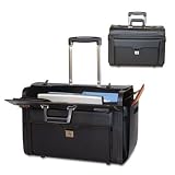 Bond Street, Ltd. 546110BLK - Rolling Computer/Catalog Case, Leather, 19 x 9 x 15-1/2, Black-BND546110BLK