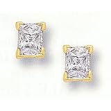 1 2ct Total Weight Princess Cut Cubic Zircon Earrings