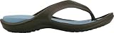 crocs Athens Thong Sandal,Chocolate/Light Blue,Men's 6 M/Women's 8 M