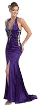Hot Sale Prom Dress New JR Long Tail Back Gown #582 (6, Purple)