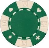 Clay Composite Card Suited Poker Chips 50 11.5 gram Green Poker Chips