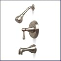 Brushed Nickel Tub and Shower Faucet Set
