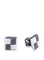 Ortiz & Reed Gemelos Multi-Color Knots Cufflinks (Blanco / Gris)