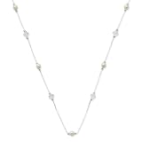 1928 Silver-tone Cultura Glass Pearl and Crystal 16 Inch with Extension Necklace