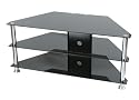 Plasma & LCD Glass Stand Up to 42" - Black Glass & Chrome Stand