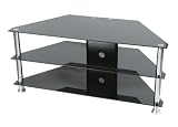 Plasma & LCD Glass Stand Up to 42 - Black Glass & Chrome Stand