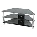 Plasma & LCD Glass Stand Up to 42" - Black Glass & Chrome Stand