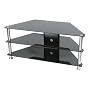 Plasma & LCD Glass Stand Up to 42" - Black Glass & Chrome Stand