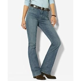 Lauren by Ralph Lauren Petite Lyn Boot Cut Jeans, Kent Wash