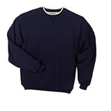 NEW Sport-Tek - Crewneck Sweatshirt with Tipped Trim Navy/Stone-XS