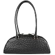 Fontanelli Black Stamped Italian Leather Bag