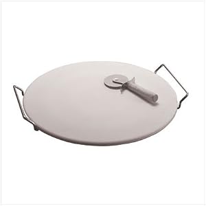 15 In Diameter Pizza Baking Stone Steel Rack Wheel Set by ABVG