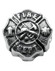 Genuine Zable (TM) Product. 925 Sterling Silver Fire Department Shield bead Charm. 100% Satisfaction Guaranteed.