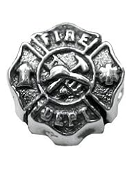 Genuine Zable (TM) Product. 925 Sterling Silver Fire Department Shield bead Charm. 100% Satisfaction Guaranteed.