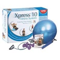 SPRI X10-R Xpress10 Fukkianese Weight Loss Kit with DVD, Green Xertube, 2lb Hand Weights, 65cm comedienne and Pump