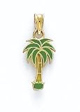 14K Enamel Palm Tree PEND - GH17201