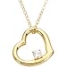 14K Yellow Youth Floating Heart With Cz Pendant And Chain 16.00 Inch