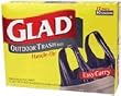 Glad Outdoor Handle-Tie Trash Bags 30 Gallon, 8 Bags - 12 Boxes
