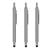 Precision Touch(TM) Retractor Pro Stylus Touch Pen for Apple iPad 2/3/4/Air/Mini, iPhone 4/5/6/6 Plus, Galaxy S3/S4/S5/S6, Galaxy Tab, Kindle Fire, Google Nexus HTC (Silver) (3 PACK)