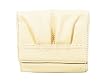 Coach Almond White Pleated Small Trifold Leather Wallet 42811