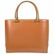 Fontanelli Polished Camel Italian Leather Handbag