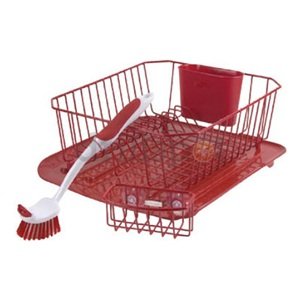 Rubbermaid Red 4 pc Sinkware Set- Red