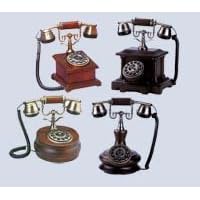 Wood Desktop Antique Telephone Set