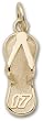 Driver Number 17 Flip Flop 5/8" Charm/Pendant -14K/10K, Stainless Steel or Gold Plated