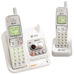 AT&T EL42208 5.8GHz Dual Handset Answering System (White)