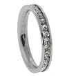 316L Stainless Steel Ring with set cubic zirconia stones. Width: 3mm 316L Stainless Steel Ring with set cubic zirconia stones. Width: 3mm