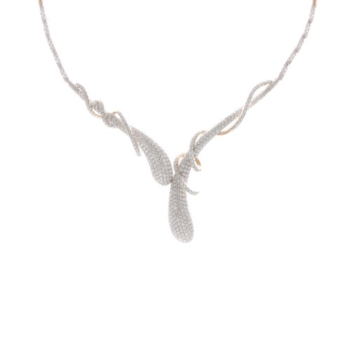 14k Yellow Gold 12.72 Carat Diamond Oval Necklace 